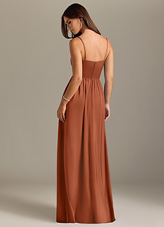 Azazie Calianna Bridesmaid Dresses Cedar Rose A-Line Off the Shoulder Stretch Satin Convertible Dress image2
