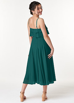 Azazie Ensley Junior Peacock A-Line Pleated Chiffon Dress image6