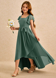 Azazie Milly Girls Formal Flower Girl Klänningar Klä A-Line i Chiffong Plisserad image6