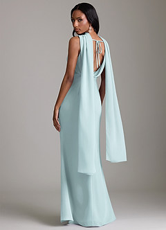 Azazie Linelle Bridesmaid Dresses Mist Mermaid Pleated Chiffon Dress image10