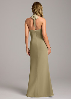 Azazie Keisha Bridesmaid Dresses Moss Green Sheath Chiffon Dress image6