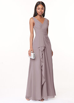 Azazie Julianna Bridesmaid Dresses Dusk A-Line Chiffon Dress image1