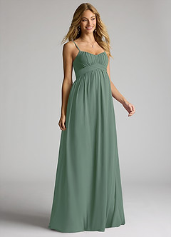 Azazie Llana Maternity Bridesmaid Dresses A-Line Chiffon Floor-Length Dress image1