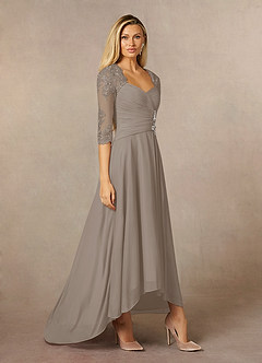 Azazie Anne Mother of the Bride Dresses Taupe Sheath Sweetheart Sequins Lace Dress image5