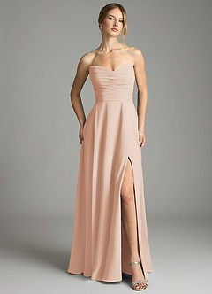 Azazie Ayla Abiti da Damigella Abito A-Line in Chiffon Scollo a Cuore Rosa Inglese image6