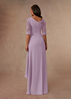 Azazie Dionysus Mother of the Bride Dresses Wisteria A-Line Boatneck Lace Chiffon Dress image3