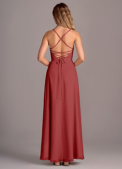 Azazie Mei Bridesmaid Dresses Rust A-Line Chiffon Dress image6