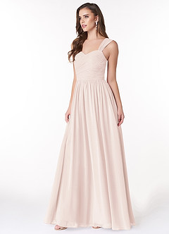 Azazie Zapheira Bridesmaid Dresses Rose Petal A-Line Ruched Chiffon Dress image3