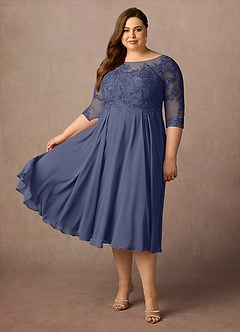 Azazie Marge Mother of the Bride Dresses Stormy A-Line Scoop Lace Chiffon Dress image8