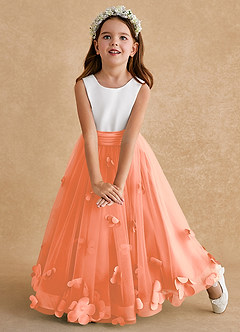Azazie Vi Flower Girl Klänningar Klä A-Line i Tyll Ärmlös image12