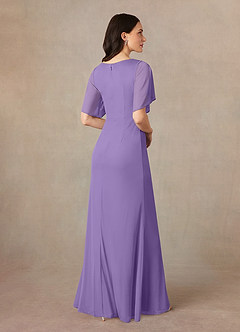 Azazie Selah Mother of the Bride Dresses Tahiti A-Line V-Neck ruched Mesh Dress image4