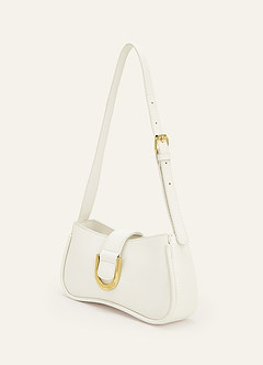 front Chic Bone Gold Buckle Shoulder Bag