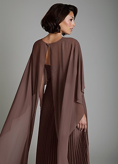 Azazie Micah Robes de demoiselle d'honneur Robe Trapèze Convertible en Satin extensible Corset Ganache image8