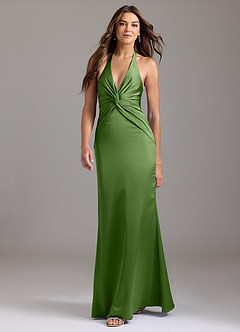 Azazie Valerie Brudtärnklänningar Klä av Sjöjungfru i Stretch Satin Plisserad Basilika image3