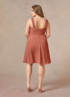 Azazie Olivia Vestidos para mãe da noiva Vestido Argila de Chiffon de Linha A com Plissado image11