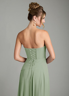 Azazie Gabriela Bridesmaid Dresses Dusty Sage A-Line Corset Chiffon Dress image11