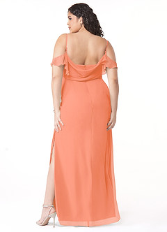 Azazie Emeralda Bridesmaid Dresses Sunset Sheath Off the Shoulder Chiffon Dress image8