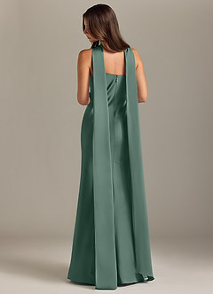 Azazie Kinsley Bridesmaid Dresses Eucalyptus Mermaid Side Slit Stretch Satin Dress image2
