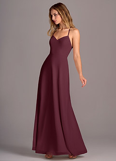 Azazie Mei Bridesmaid Dresses Cabernet A-Line Chiffon Dress image4