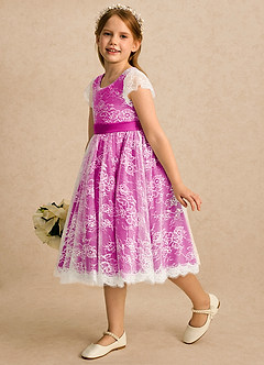 Azazie Maisie Flower Girl Klänningar Klänning A-linje i Spets image6