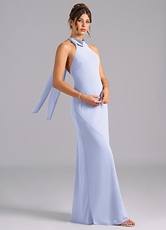 Azazie Velli Brautjungfernkleider Meerjungfrau-Linie Schleifen Chiffon Kleid Lavendel image3