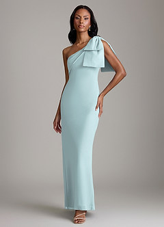 Azazie Yuanna Bridesmaid Dresses Mist Mermaid One Shoulder Chiffon Dress image1