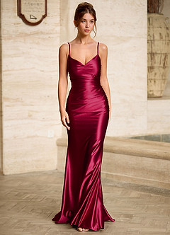 Scarlett Wine Backless Lace-up Mermaid Prom Dress image4