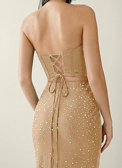 Esme Champagne Two-piece Corset Stretch Satin Mermaid Prom Dress image6