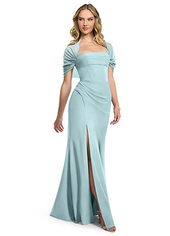 Azazie Zia Brautjungfernkleider Wandelbar Etui Seitliche Cut-Outs Chiffon Kleid Nebel image3