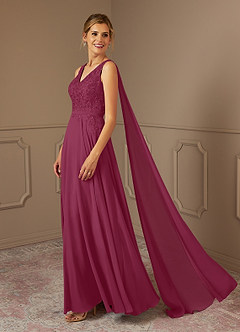 Azazie Joules Mother of the Bride Dresses Mulberry A-Line Sequins Chiffon Dress image3