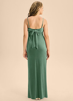 Azazie Mai Junior Vestido de Eucalipto de terciopelo de Corte en A con Escote de Corazón image2