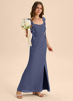 Azazie Jessamine Junior Klä av Sjöjungfru i Chiffong Älskling Halsringning image4