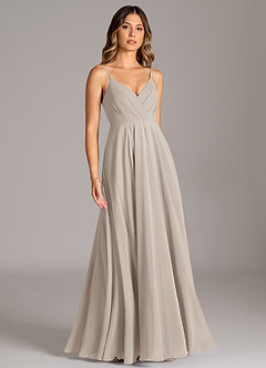 Azazie Amani Bridesmaid Dresses Frost A-Line Pleated Chiffon Dress image5