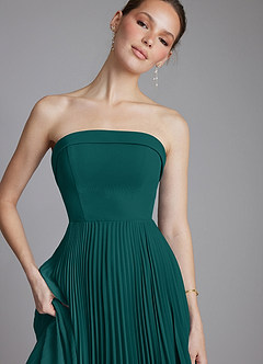 Azazie Mariana Bridesmaid Dresses Peacock A-Line Strapless Chiffon Dress image3