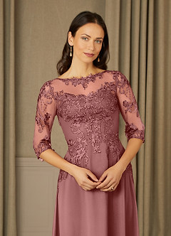 Azazie Dorella Mother of the Bride Dresses Desert Rose A-Line Lace Chiffon Dress image5