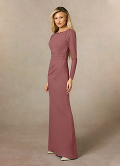 Azazie Peggy Mother of the Bride Dresses Desert Rose Sheath Lace Dress image3