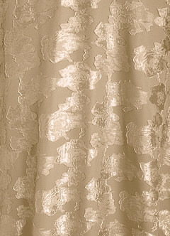 Azazie Bernadette Final Sale Champagne A-Line Off the Shoulder Floral Burnout Dress image7