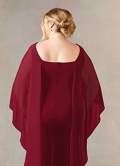 Azazie Dion Mother of the Bride Dresses Burgundy Sheath Scoop Stretch Crepe Dress image13