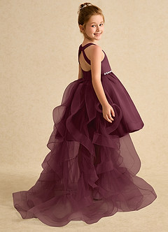 Azazie Julietta Robe Demoiselle D'honneur Fillette Robe Princesse en Tulle Convertible Cabernet image6