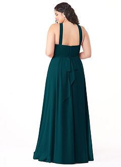 Azazie Dixie Bridesmaid Dresses Pine A-Line Halter Pleated Chiffon Dress image10