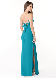 Azazie Mai Bridesmaid Dresses Jade Sheath Pleated Chiffon Dress image4