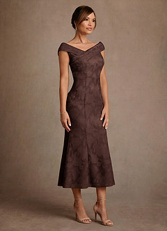 Azazie Keith Klänningar till brudens mor Klä Tubklänning i Blommig Utbrändhet Plisserad Ganache image3