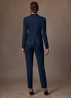 front Whitney Dark Navy Structured Stretch Blazer