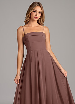 Azazie Lucienne Bridesmaid Dresses Espresso A-Line Strapless Chiffon Convertible Dress image7