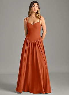 Azazie Evadina Suknie dla druhen Linia A Gorset Szyfon Do ziemi Sukienka image5