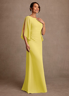 Azazie Anaheim Abiti per la Madre della Sposa Abito A-Line in Chiffon Plissettato Canarino image3