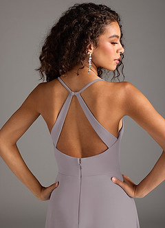 Azazie Davis Bridesmaid Dresses Dusk A-Line Pleated Stretch Crepe Dress image3