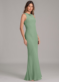 Azazie Allettie Bridesmaid Dresses Matcha Mermaid Chiffon Dress image5