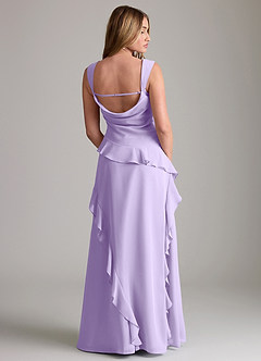Azazie Sloane Bridesmaid Dresses Lilac A-Line Sweetheart Neckline Chiffon Dress image2
