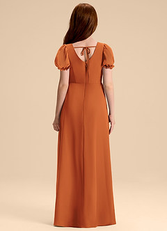 Azazie Priya Junior Abito A-Line in Chiffon Blusa Cannella image2